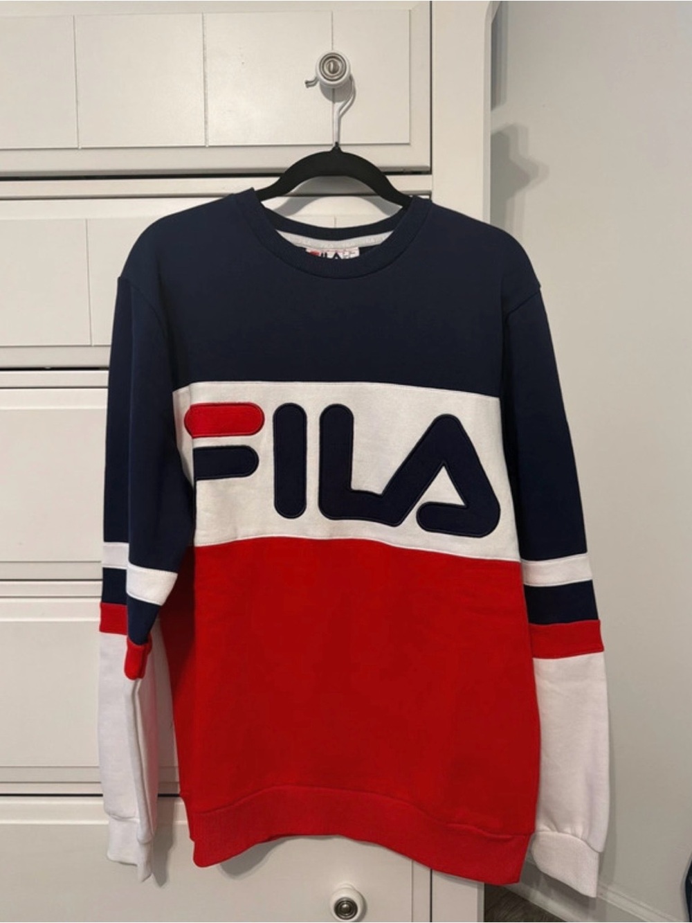 Fila Women’s Colorblock Crewneck Sweater - Navy Red White